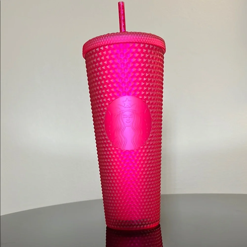 Starbucks 2023 Ruby Pink Studded Soft Touch Limited Edition Venti Cold Tumbler